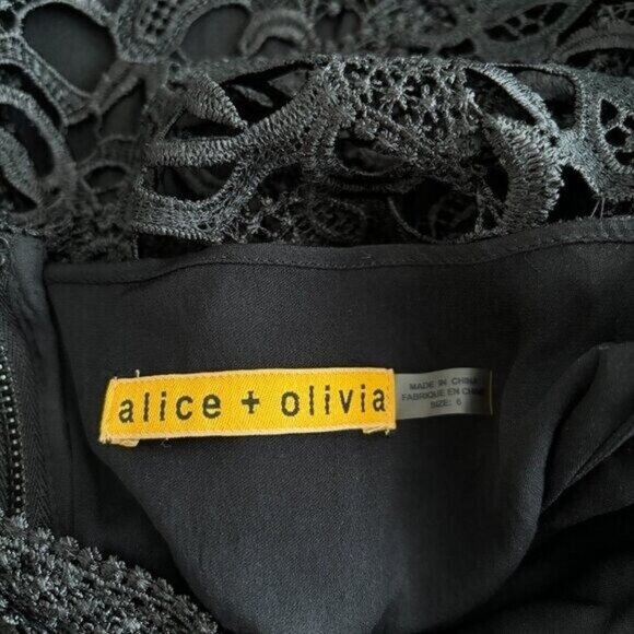 Alice + Olivia Clover Lace Open Back Dress - Picture 10 of 10